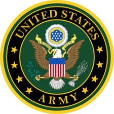 Emblem of the United States Army featuring an eagle and shield.