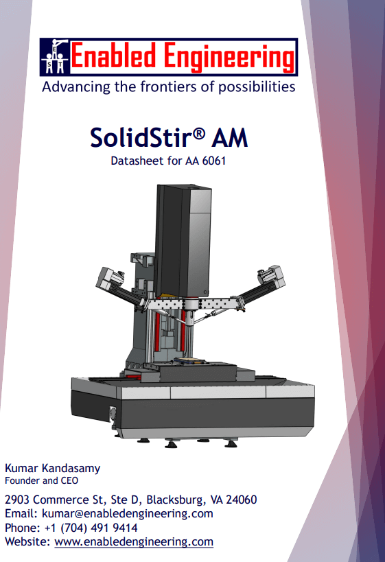 Enabled Engineering SolidStir AM machine datasheet cover